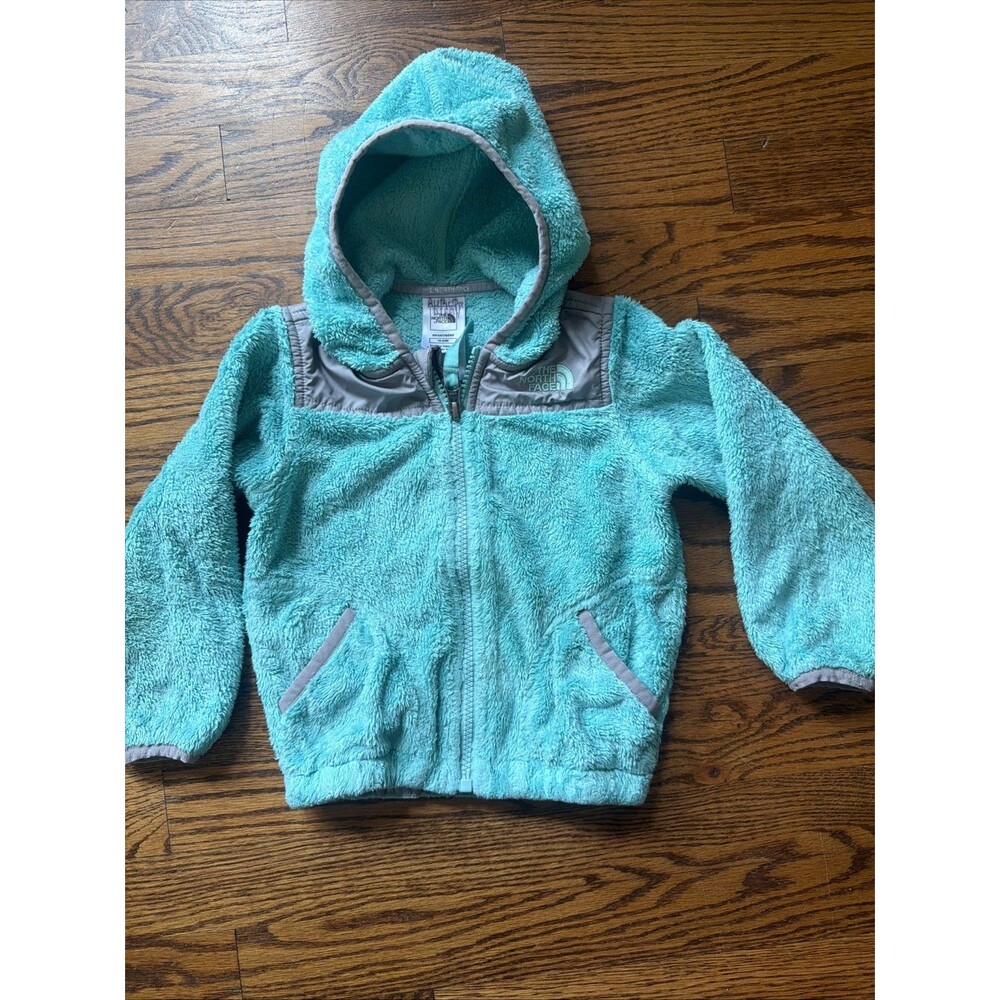 North Face Full Zip Teal Fleece Hood 18-24 Months Jacket Denali